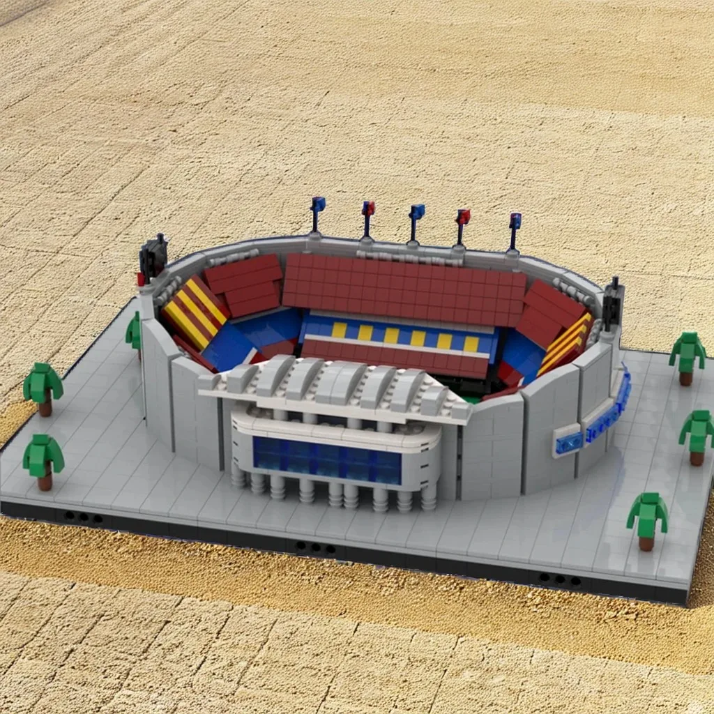 

1531 шт., стадион Camp Nou, MOC, подробное спортивное место, образование, строительство, блоки «сделай сам», игрушки на день рождения, подарок