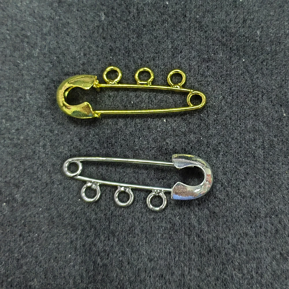 4cm 5cm 8cm 5pcs /lot Plain Gold Plated Kilt Pins DIY Craft Muslim Islam Baby Safety Pin With Loops For Kids