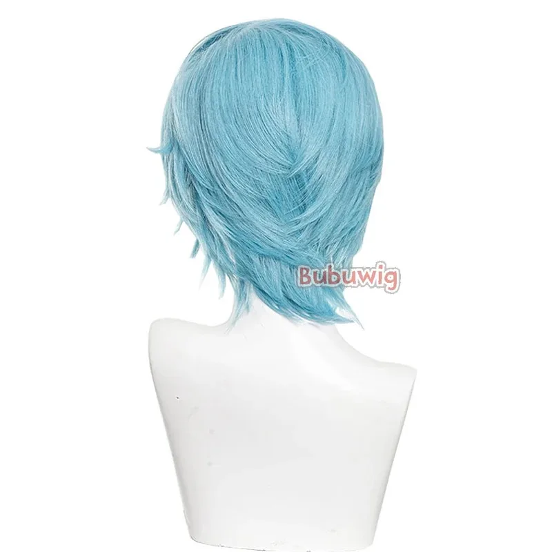 CySynthetic Hair Hoshino Akuamarin Cosplay Wigs Oshi No Ko Season 2 Touki Stage 35cm Short Light Blue Wig Heat Resistant