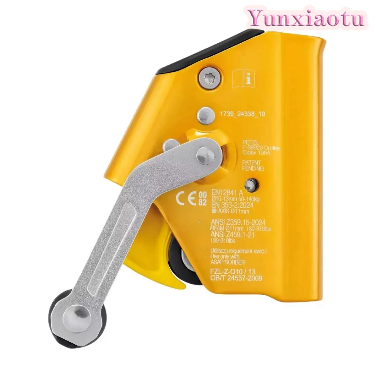 PETZL ASAP LOCK Mobile Fall Arrester B071 for Rope Access Rescue 10-13mm Rope 335g CE EN12841