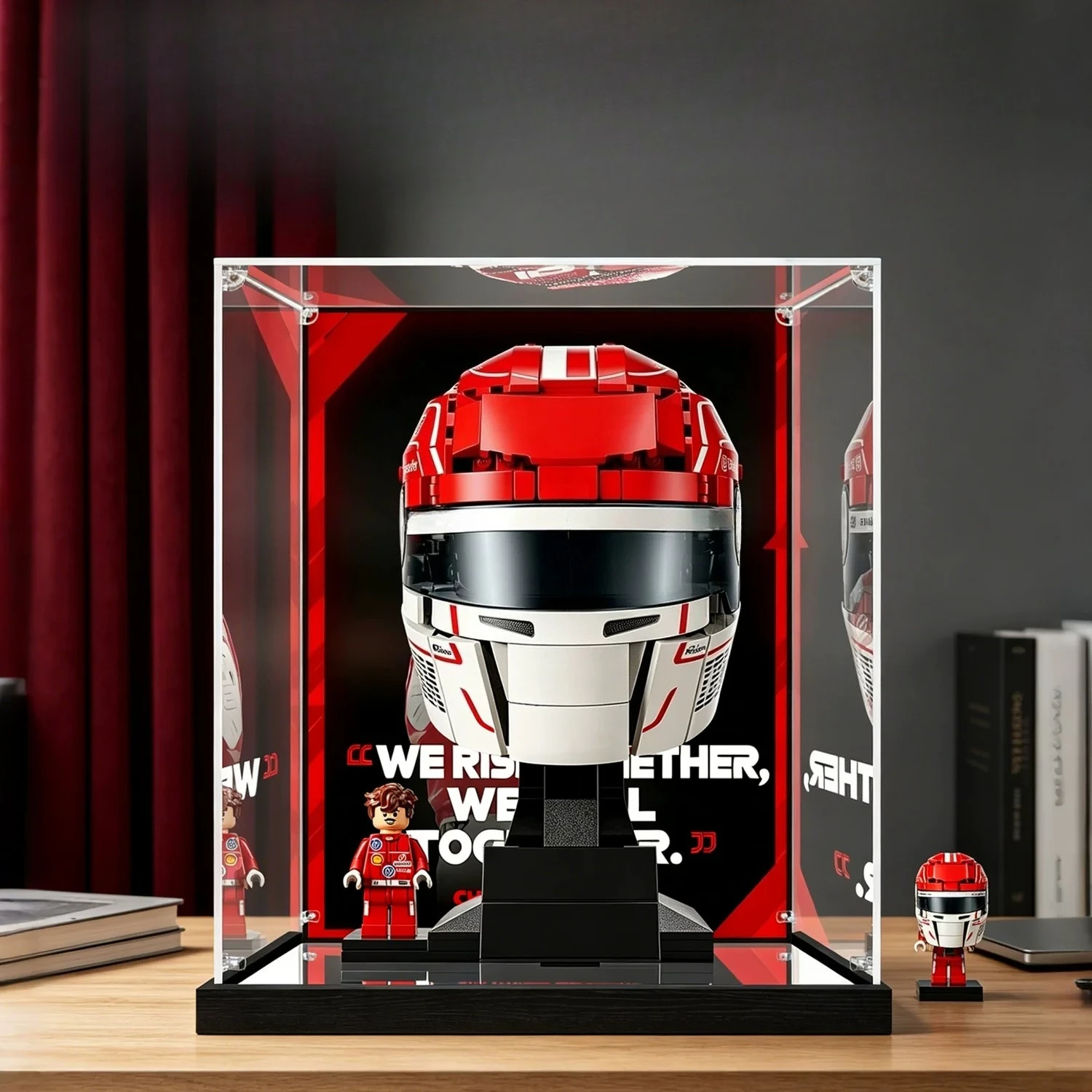 Suitable for Lego 43014  Leclerc Helmet Acrylic Display Box, Transparent Dustproof Display and Storage Container