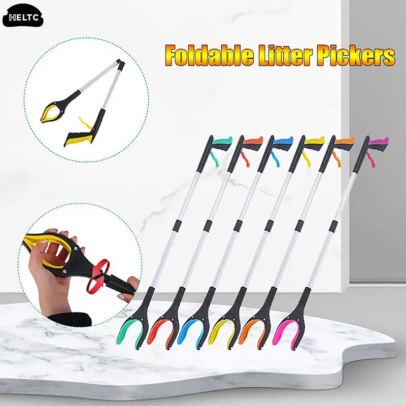 1PCS 81cm Foldable Litter Clip Portable Long Handle Picker Arm Extender Garden Garbage Grabber Pick Up Tools