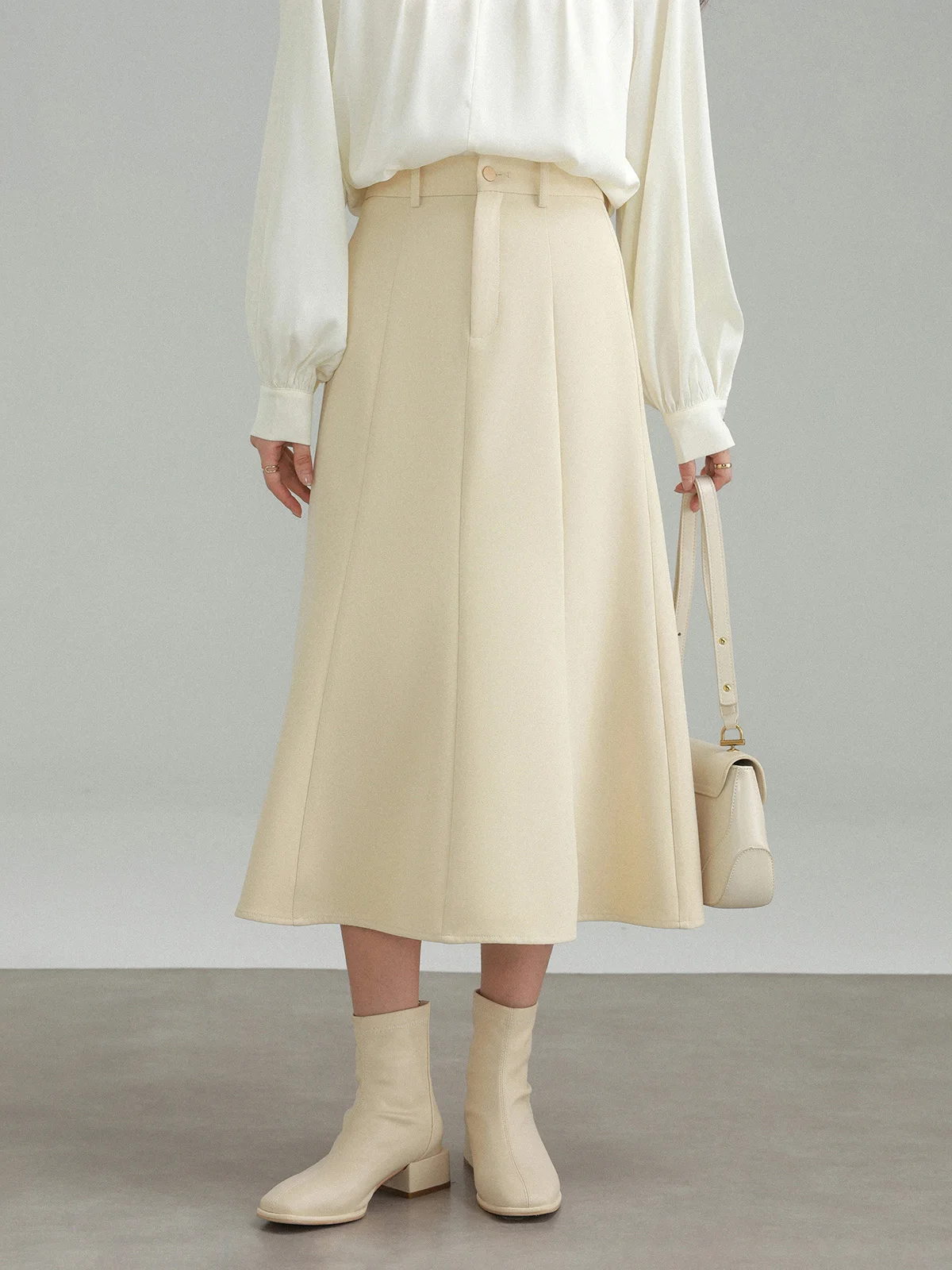 กระโปรงทรงเอเอวสูงระดับกลางสำหรับผู้หญิง ทรงเข้ารูป กระโปรงทรงเมอร์เมดบานออก  กระโปรงทรงเอแบบลำลองสำหรับฤดูใบไม้ร่วงและฤดูหนาว เหมาะสำหรับใส่ในชีวิตประจำวัน