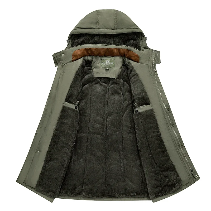 Giacca invernale da uomo Vintage Parka da uomo addensare capispalla impermeabile con cappuccio cappotto caldo giacche Casual da uomo soprabito cappotto in pelliccia