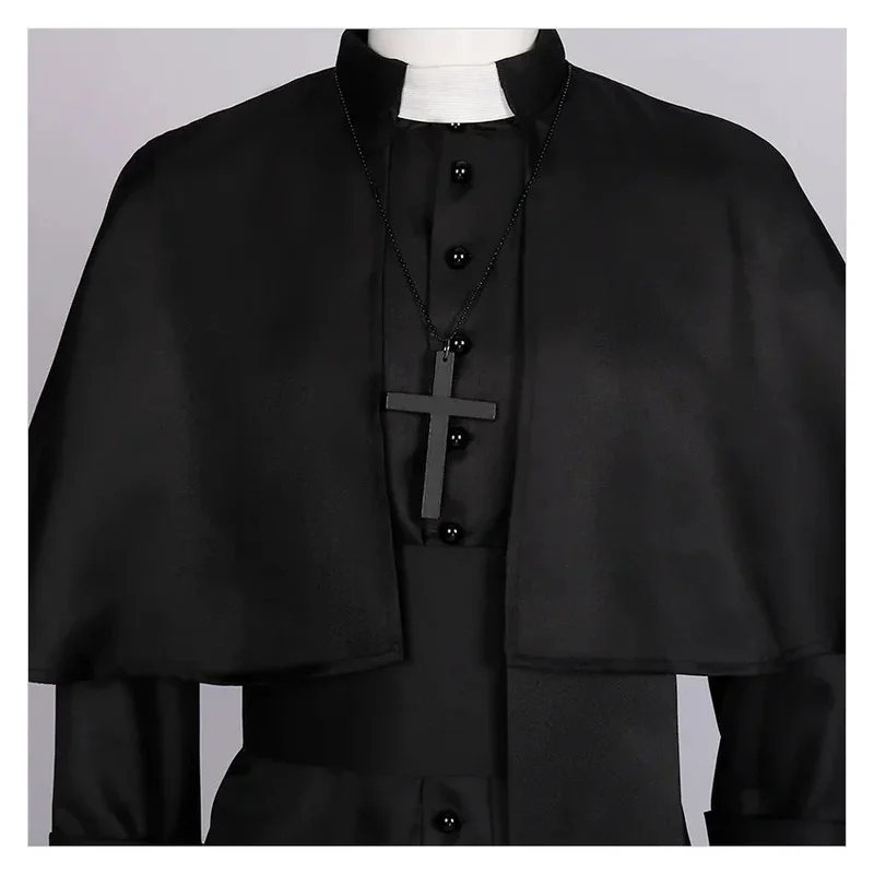 Didi 211 disfraz de sacerdote Medieval Iglesia Católica religiosa romana Soutane Papa Pastor padre disfraces misa bata misionera con Cr