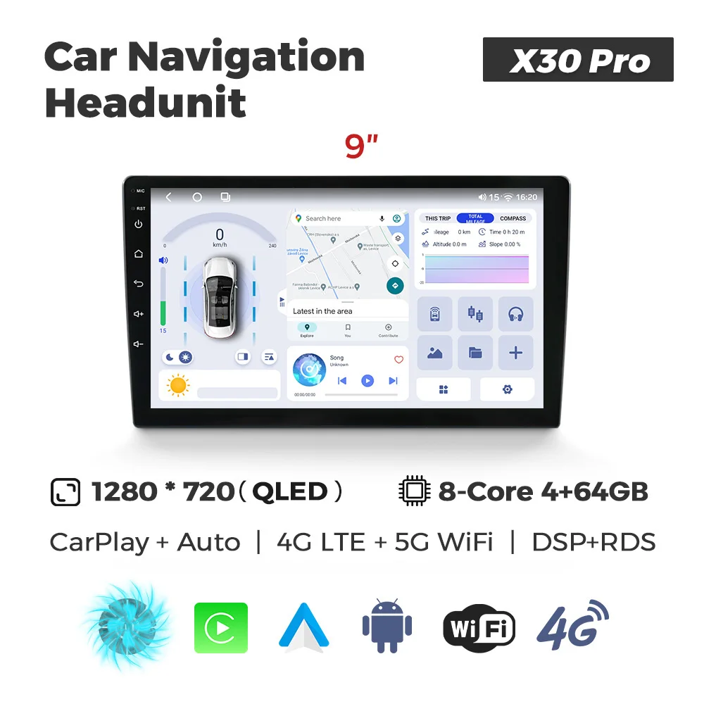 Android Car Multimedia Stereo AutoRadio X20 X10 X30 X40 GPS UIS7865 Navigation Car-play Head Unit For Universal