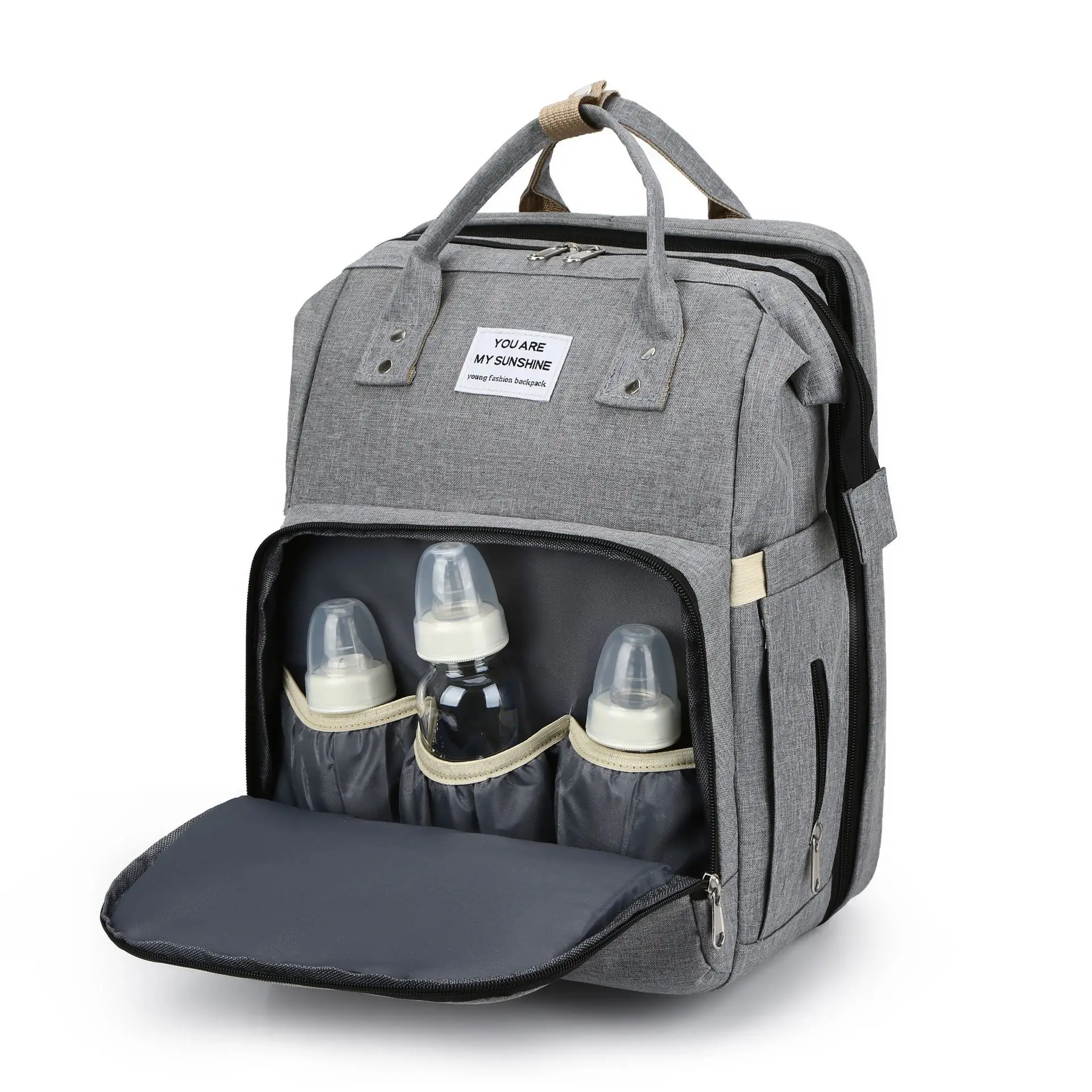 Waterproof Diaper Bags for Travel with Insulated Milk Bottle Pocket, Large Capacity and Stroller Straps