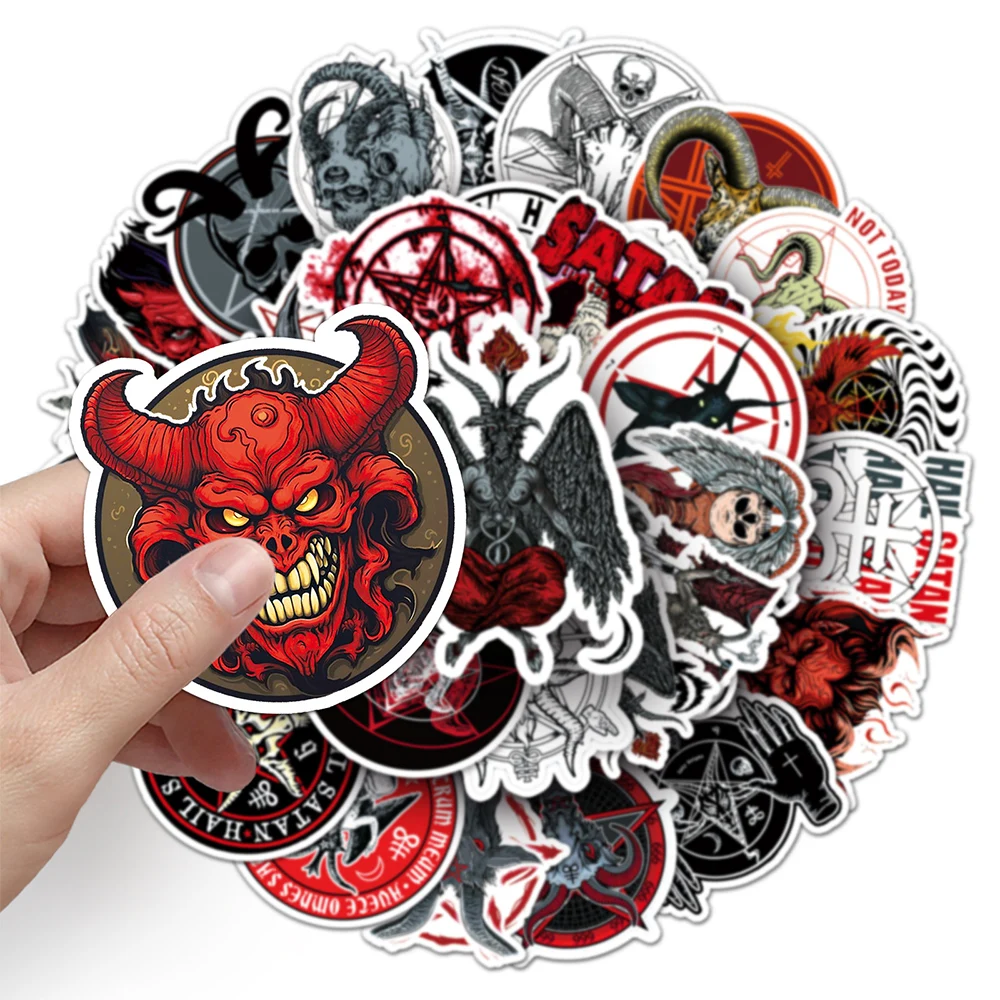 10/30/50pcs Gothic Demon Satan Stickers Decals Waterproof DIY Graffiti Laptop Motorcycle Skateboard Car Cool Sticker Kids Toys