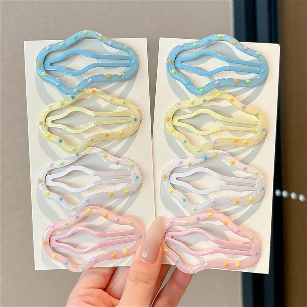 

2/4pcs Creamed Cloud Hair Clip Headwear Baby Girls Bangs Broken Hair Side Clips Hair Accessories