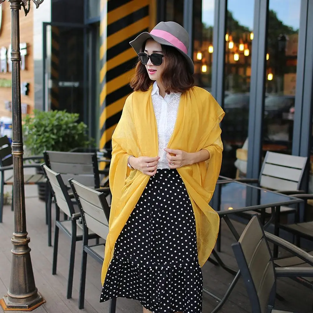 Solid Color Scarf Designer Brand Women Men Hijabs Scarf Shawls Wraps Summer Sun Protection Beach Scarves Neck Bandana
