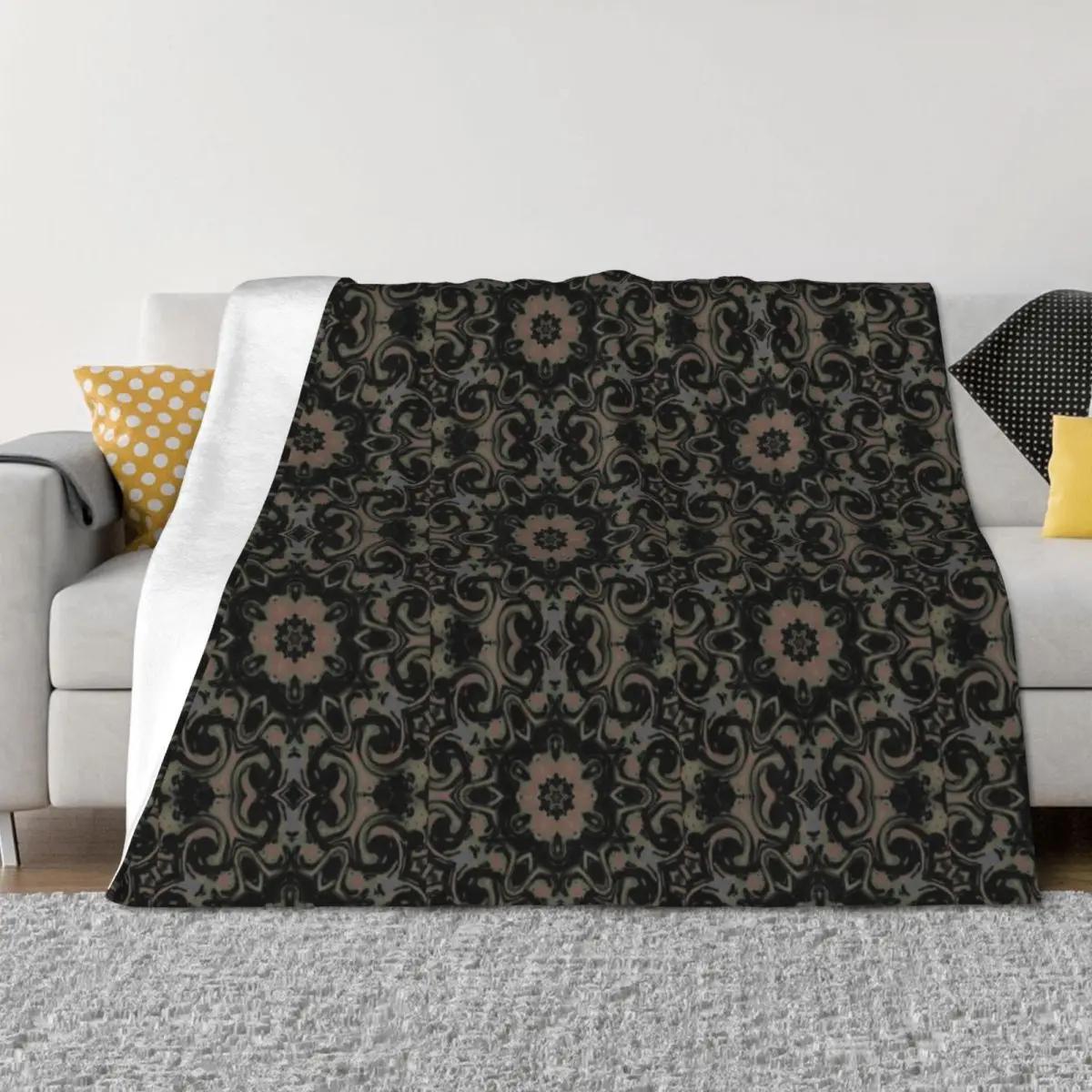 

Ornate Boho Goth Pattern Throw Blanket Bed christmas decoration Softest Hairys Blankets