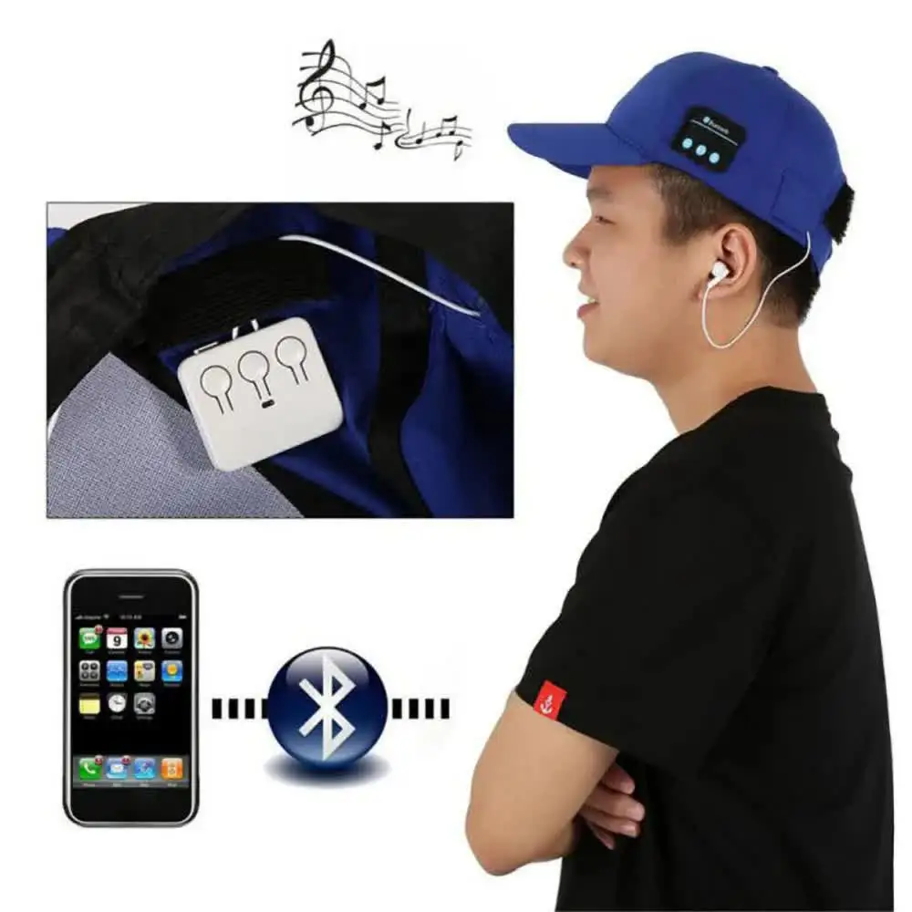 XY2B Wireless BT3 Headphones Outdoor Sports Music Cap Hands-free Calling Baseball Hat Earphone Mic For Mobile Speakerphone Caps