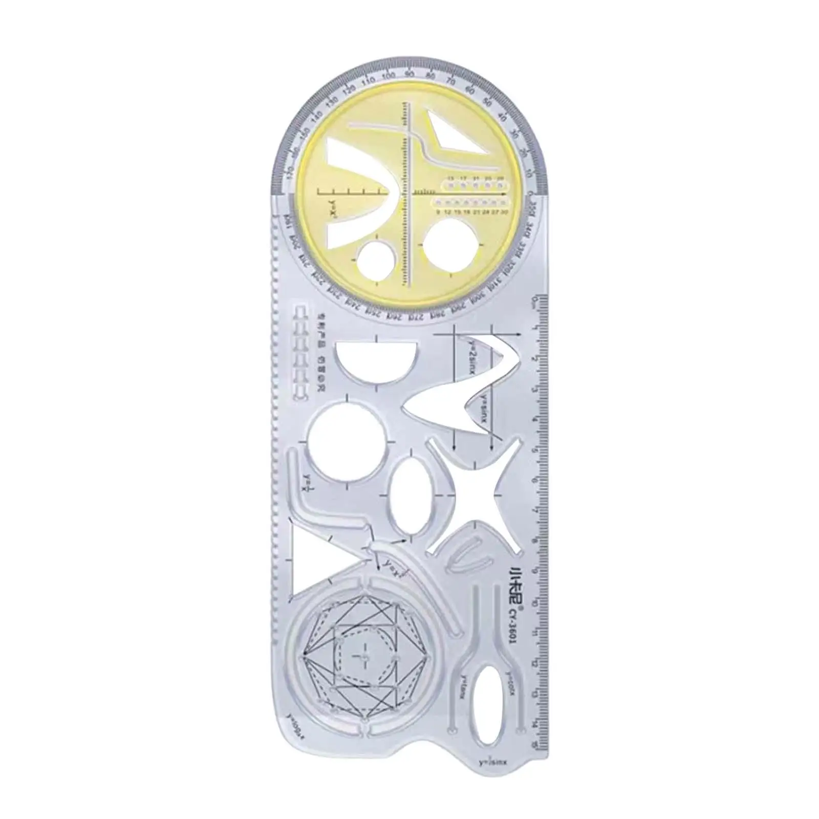 Multifunctional Drawing Ruler Geometric Template for Teachers Artists Woodworking Sewing Flexible Measuring Ruler