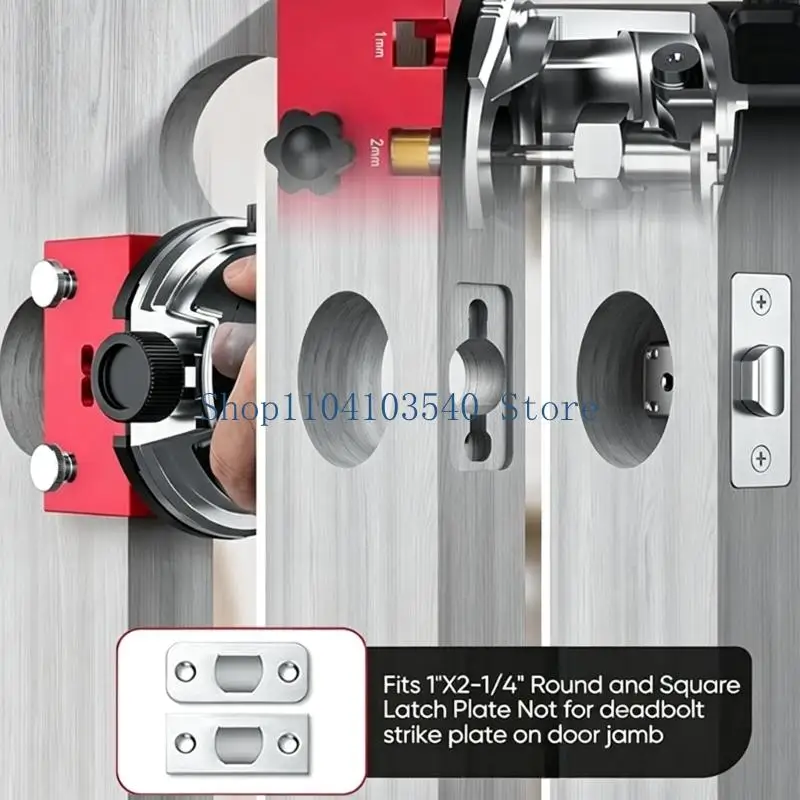 02DC Door Latches Installation Tool, Aluminum Mortising Guide for Wood Door Latches Cutout Positioning and Cutting Work