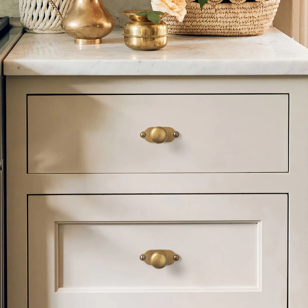 Solid Zinc Alloy Knob with Base Cover Up Furniture Handle Antique Brass Cabinet Knob and Handls