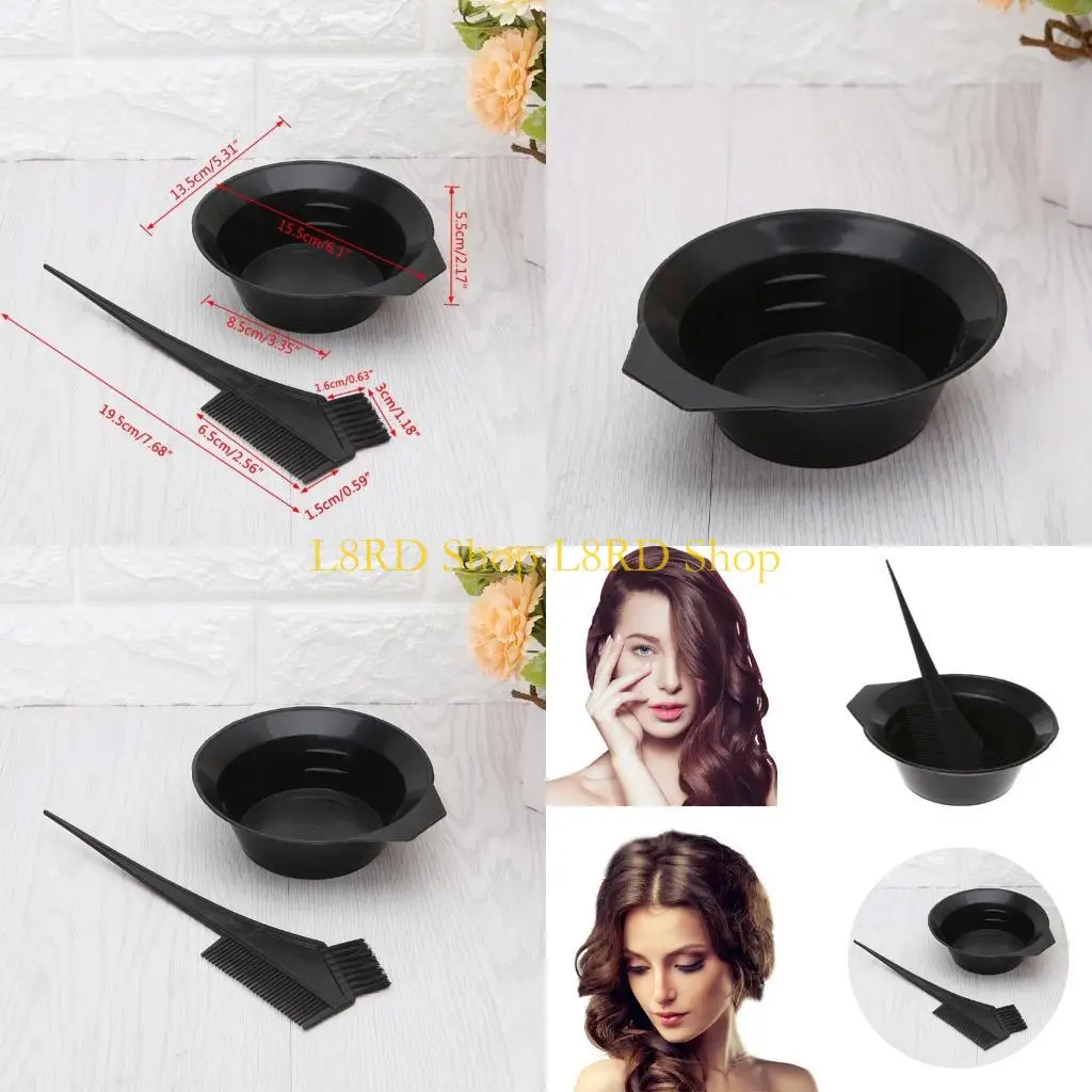L8RD 2 pcs Hair Dye Color Brush Bowl Combo Coloring Brush Set Tint Tool
