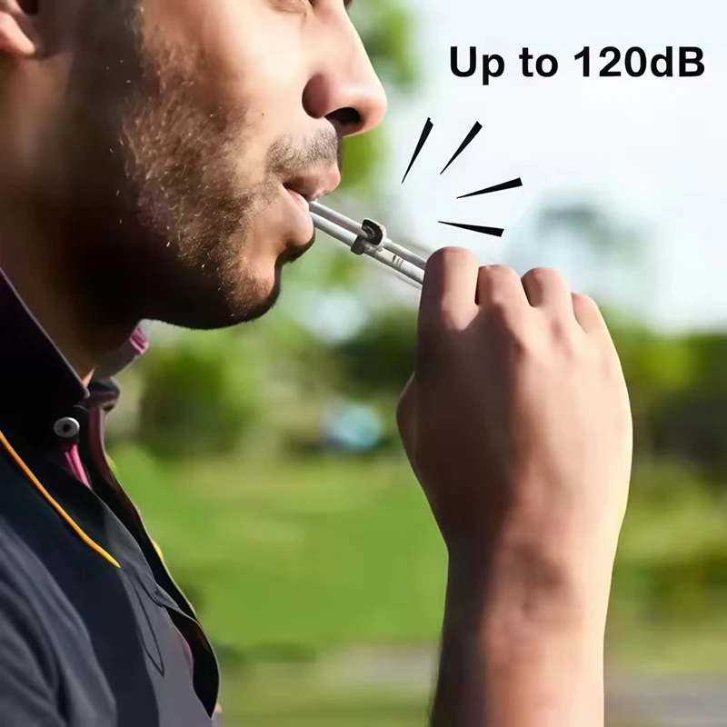 New Titanium Emergency Survival Whistle with Lanyard - Ultralight Safety Mini Whistle for Camping, Hiking & Outdoor Adventures
