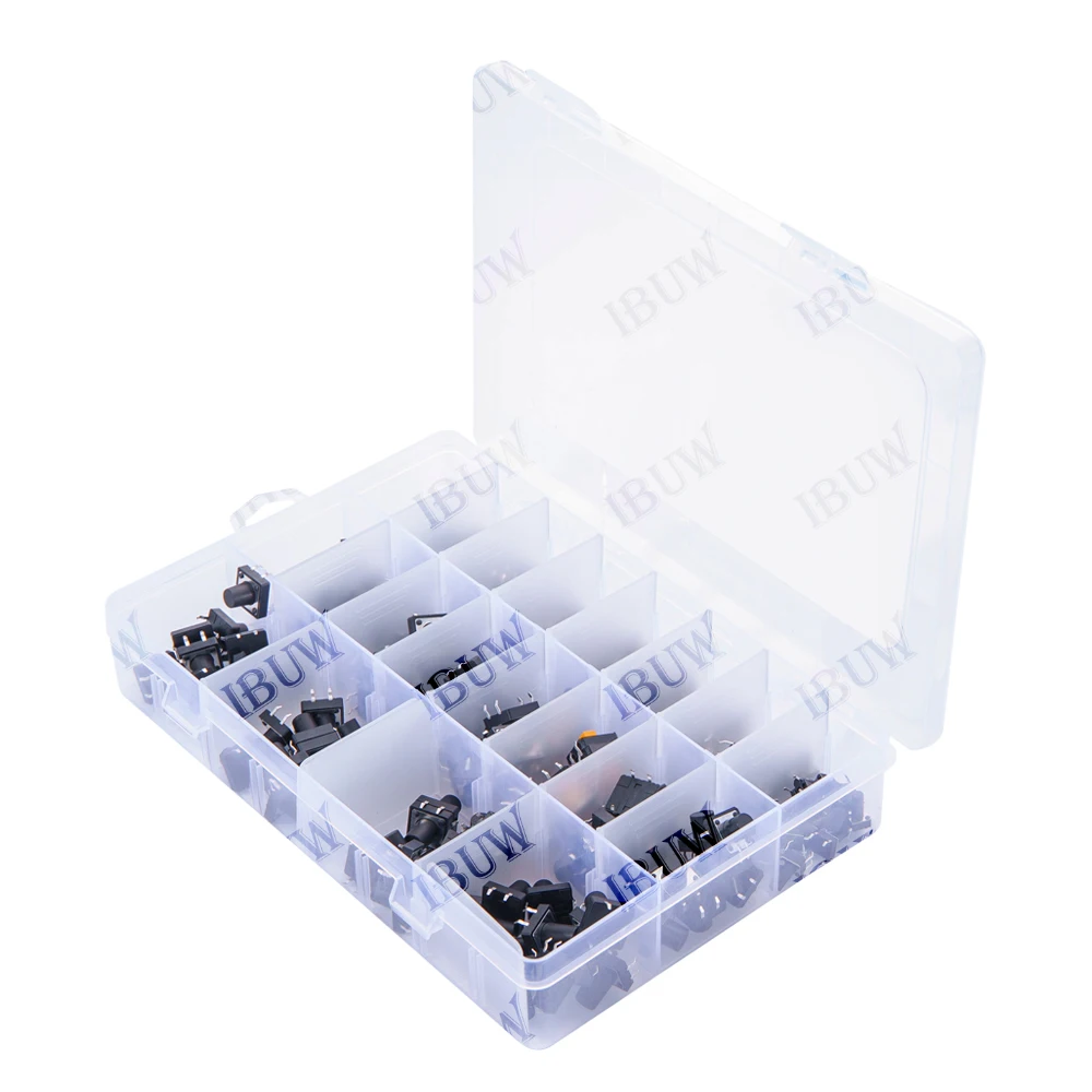 250pcs 20value 4pins 6x6mm 12x12mm 5/6//8/9/10/11/12/13mm Tactile button switch micro instant classification Assorted kit 6*6*12