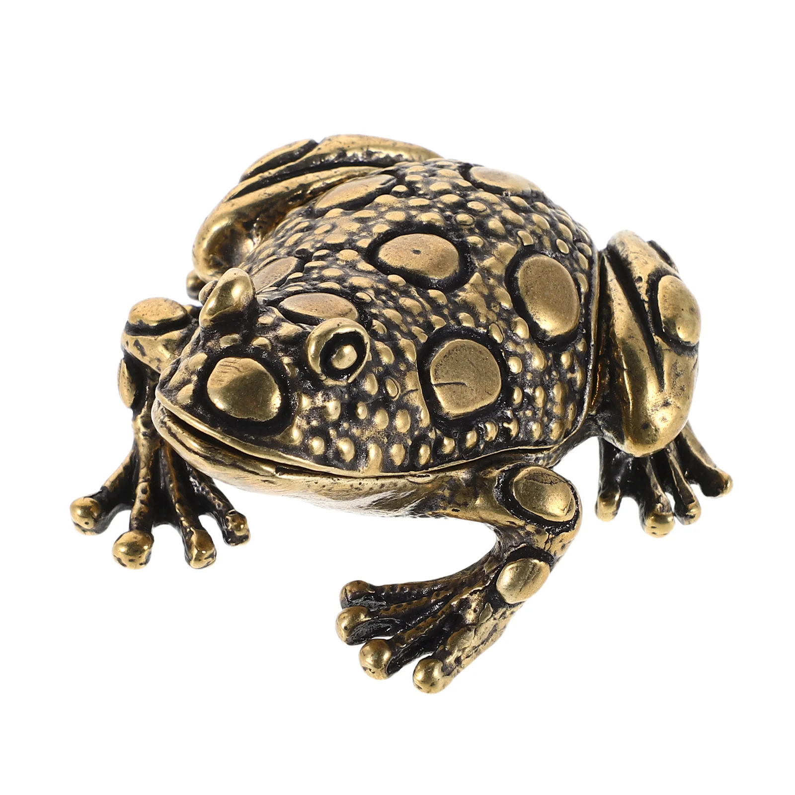 

Brass Toad Jewelry Box Vintage Treasure Container Decorative Storage Case Ring Holder Desktop Decor