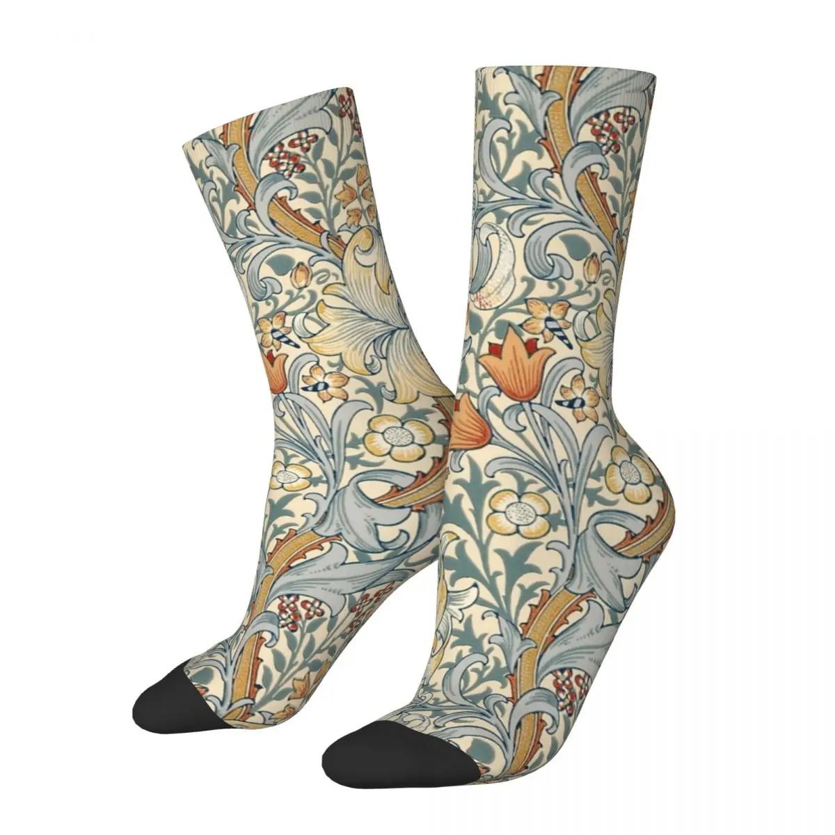 William Morris Socks botanical Trendy Stockings Autumn Non Skid Men Socks Comfortable Design Running Sports Socks