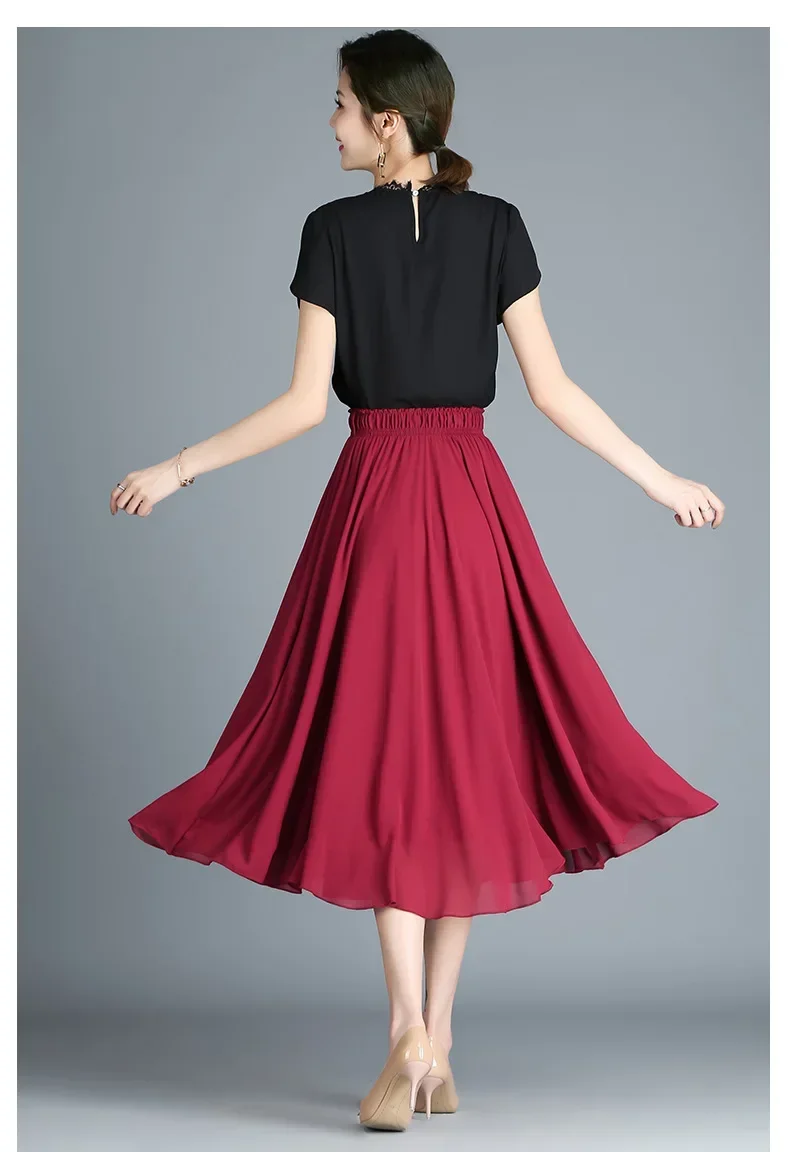 Casual elegancka linia A Party Beach Faldas Saia kobiety Maxi długie spódnice wiosna wysokiej talii jednolite spódnice kobiece luźne Jupe