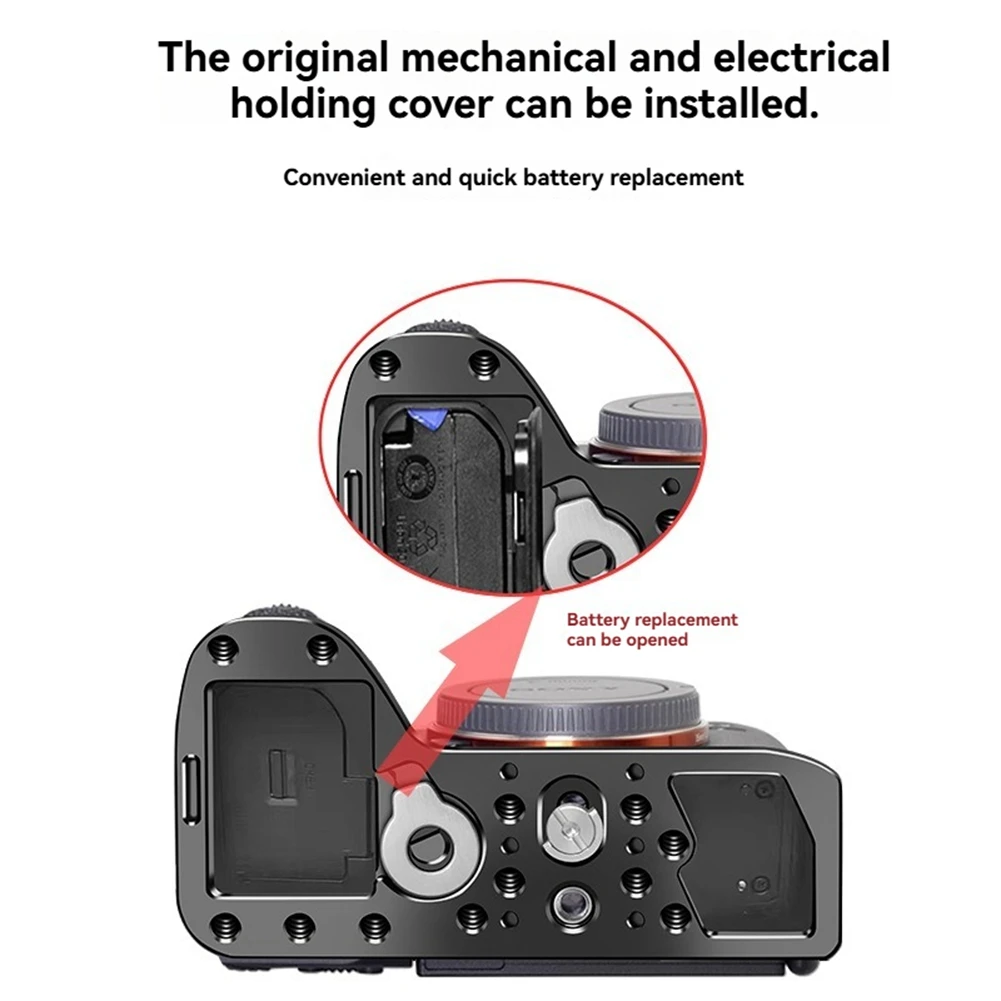 ZWYXF لوحة قاعدة خفيفة الوزن سريعة الإصدار مقاومة للخدش مع فتحة 1/4 3/8 للتصوير الفوتوغرافي لكاميرا Sony A7R4 DSLR #6