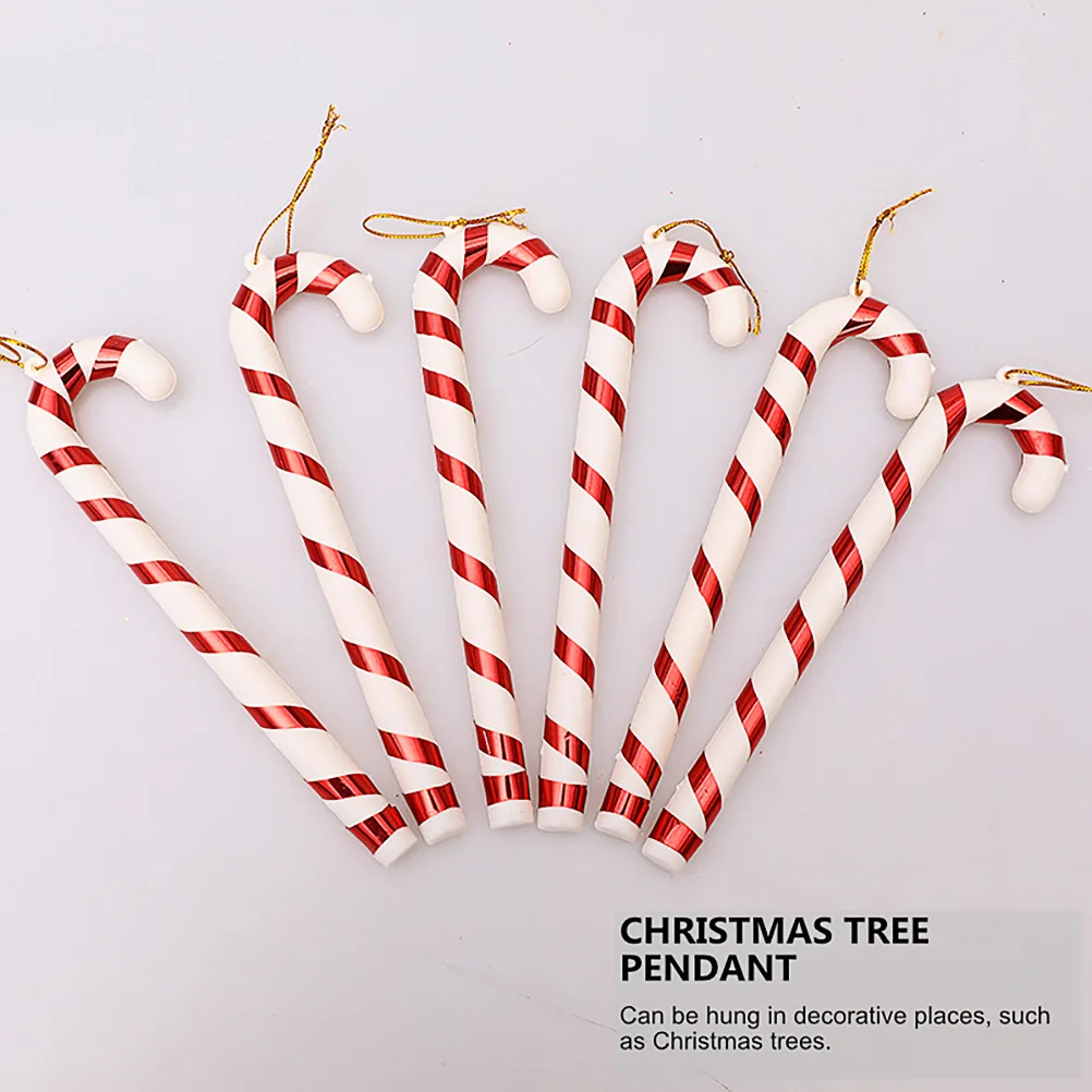 

1Set Christmas Tree Candy Cane Decorations Red White Small Exquisite Hanging Ornaments Photo Props Christmas Props Party
