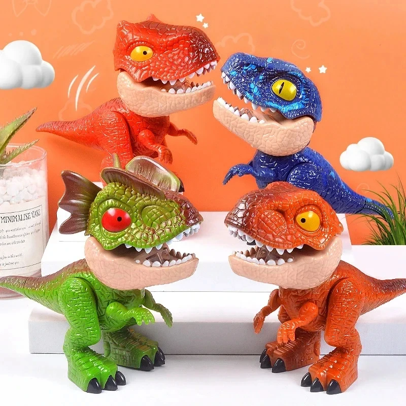 Mainan dinosaurus penghapus pensil 5-in-1 rautan Stapler penggaris alat tulis siswa Set DIY dinosaurus perlengkapan sekolah hadiah untuk anak-anak