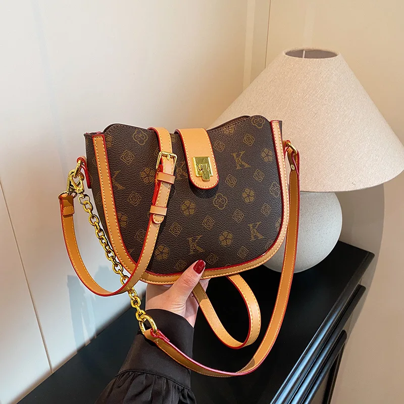 

2025 Monogram Bucket Bag Vintage Print Shoulder Purse for Women Luxe Crossbody Tote Textured Day-to-Night Bag Fashion Sling Bag​