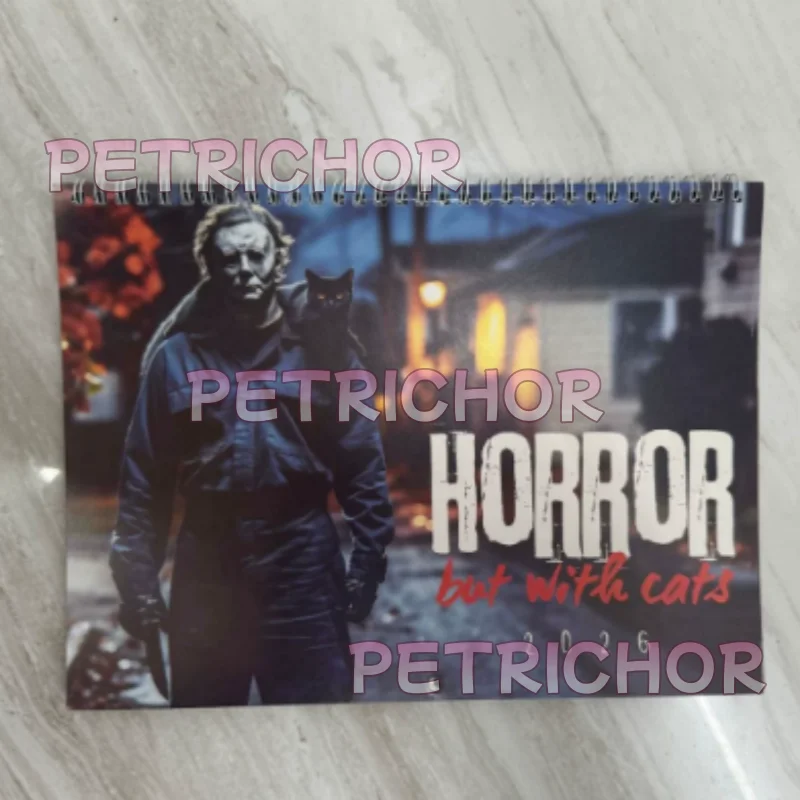 متوفر في المخزون الرعب والقطط 2026 تقويم الحائط 2026 تقويم رعب القط هدايا السنة الجديدة #1