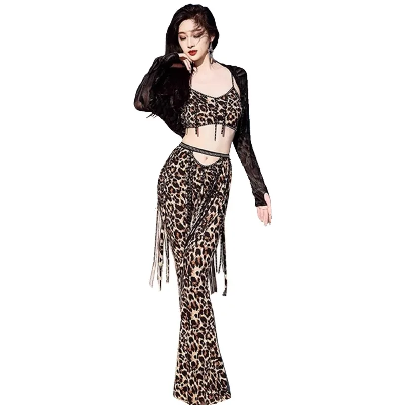 Trajes de danza del vientre personalizados, conjunto de actuación de danza oriental sexy, pantalones superiores para mujeres, ropa de práctica, Ropa de danza del vientre