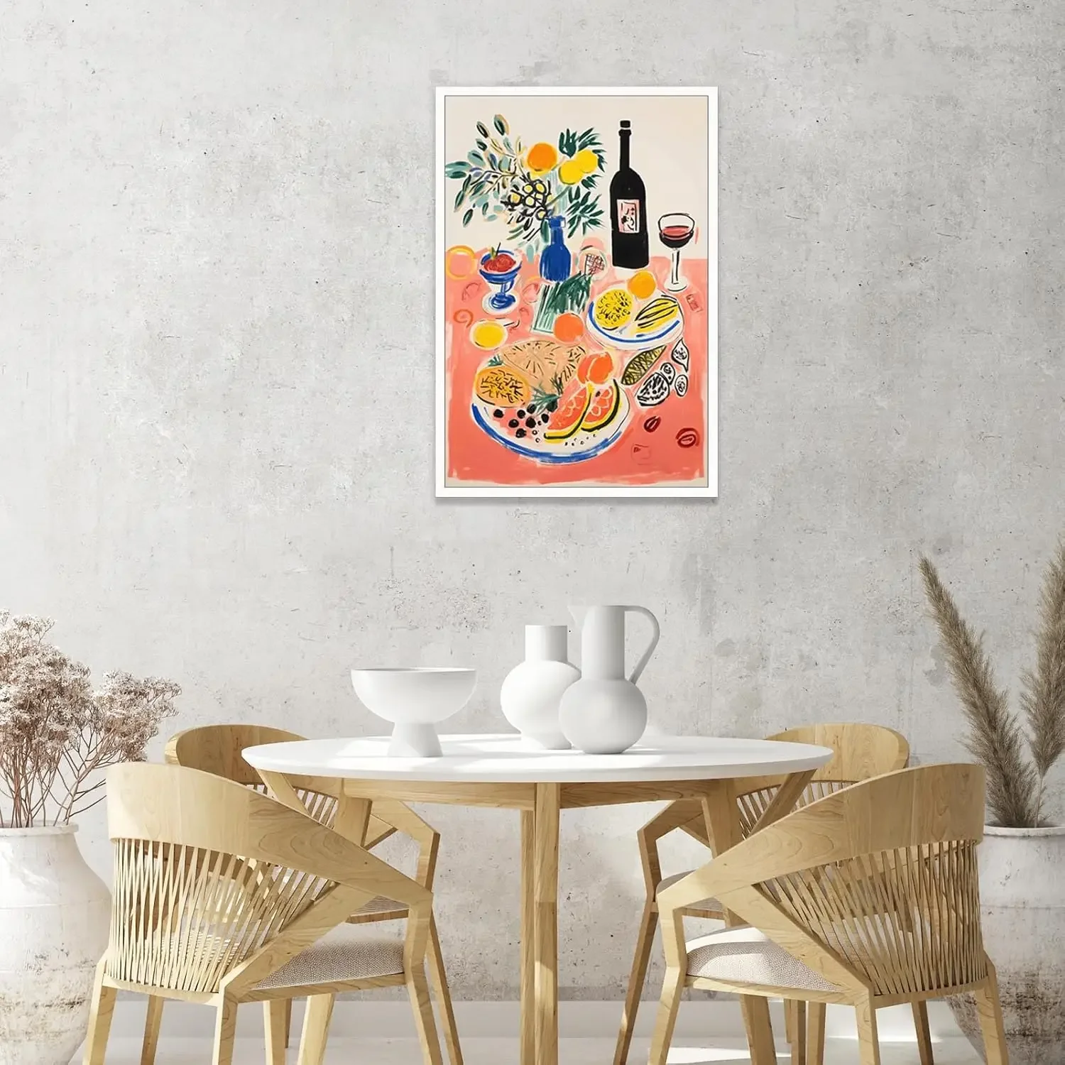 Vintage Dining Table Food Poster Canvas Painting Abstract Fruit Food Painting Printing Room Kitchen Decoration Frameless