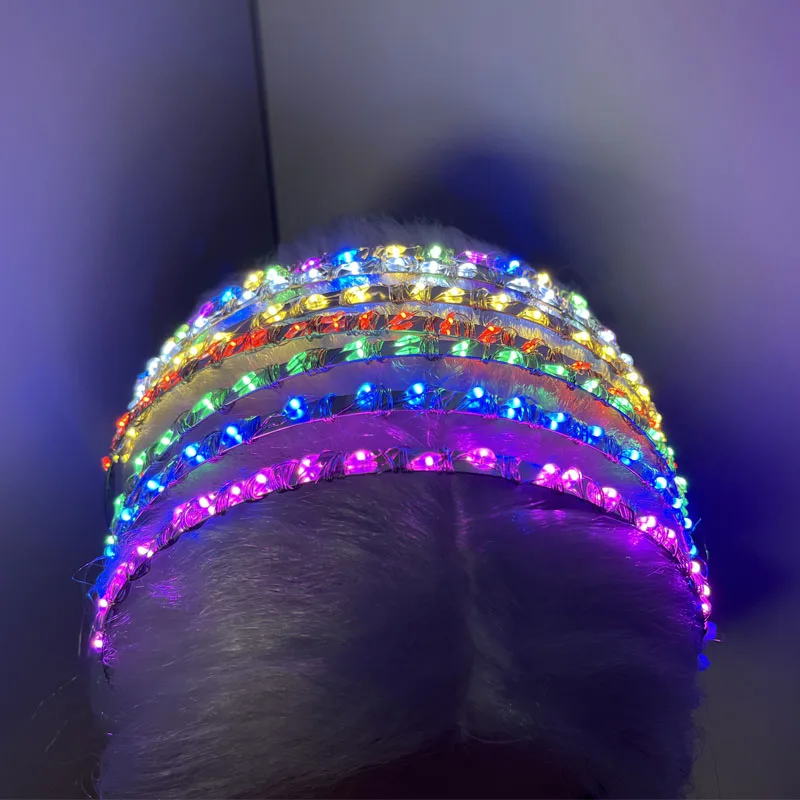

1pcs LED Hair Accessories for Women Girls Luminous Crown Headwear for Cosplay and Glow Party Supplies Wedding Festival