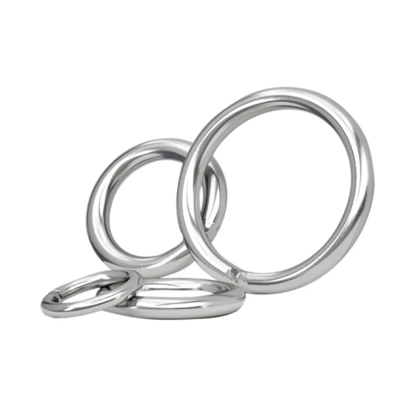 304 Cincin Lingkaran Baja Tahan Karat Cincin O Dilas Padat Cincin Besi Cincin Tarik Hewan Peliharaan Jaring Ikan Tarik Cincin Bulat Gantungan M8 M10 M12