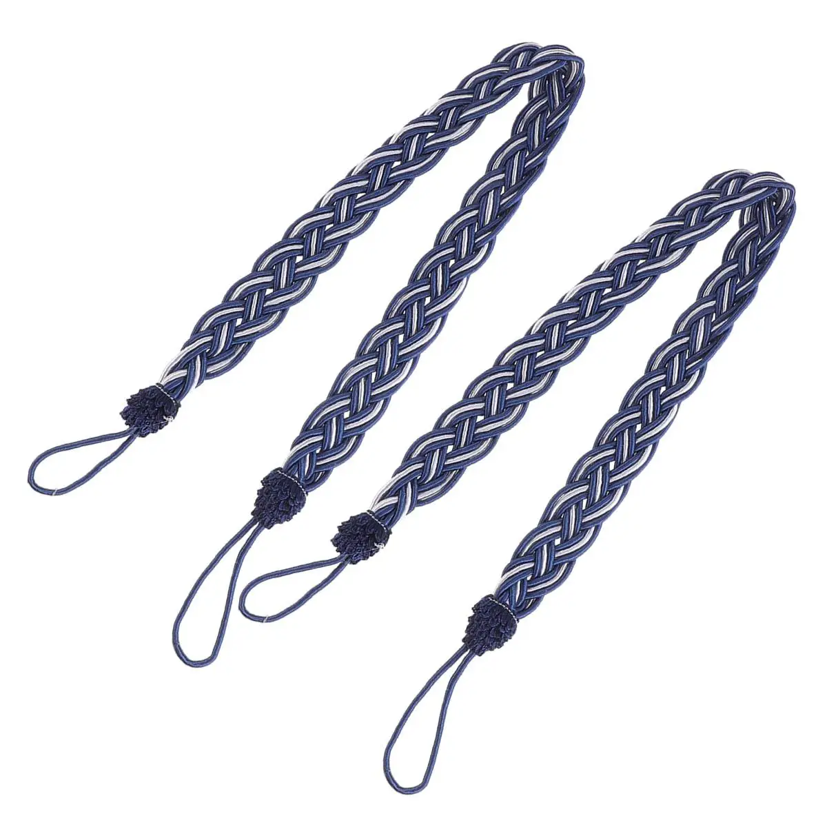 

2 Pcs Curtain Tiebacks Elastic Knitted Rope Tassel Window Holdback Decorative Buckles Medium Thick Curtains Gauze Country Floral