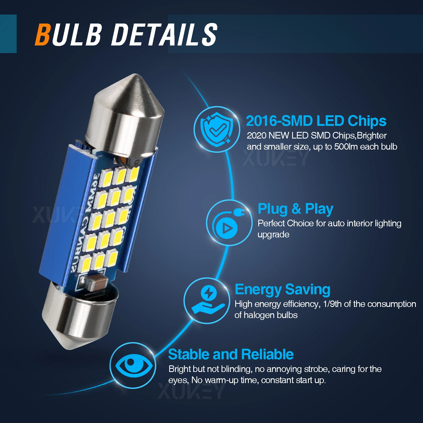 4X 36 مللي متر اكليل C5W LED لمبة 12V 6411 6413 6418 6461 DE3423 DE3425 18LED SMD-2016-Chip ل الداخلية قبة القراءة خريطة ضوء 35 مللي متر