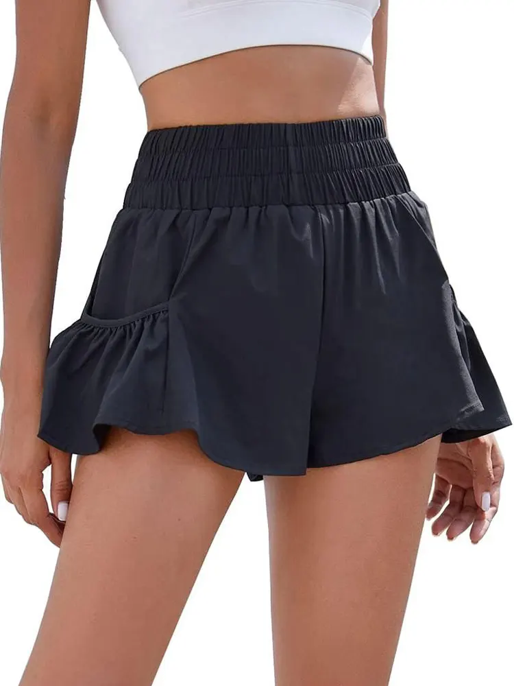 

Womens High Waisted Shorts Athletic Running Shorts Workout Gym Quick Dry Flowy Shorts with Pockets
