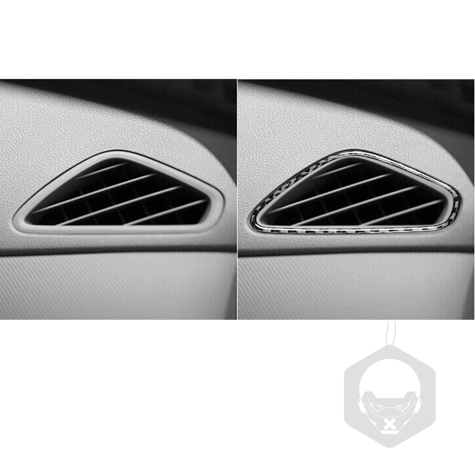 For Hyundai Kona 2018—2023 Car Accessories Carbon Fiber Dashboard Air Vent Outlet Frame Decals Cover Trim Sticker Modification