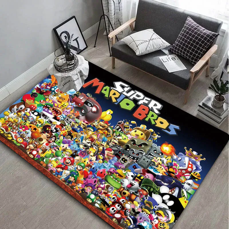Gaming S-smash-B-Bros Character U-ultimate Carpet Rug Art for Room Decor Home Bedroom Sofa Gift Kids Area Rug Non-slip Floor Mat