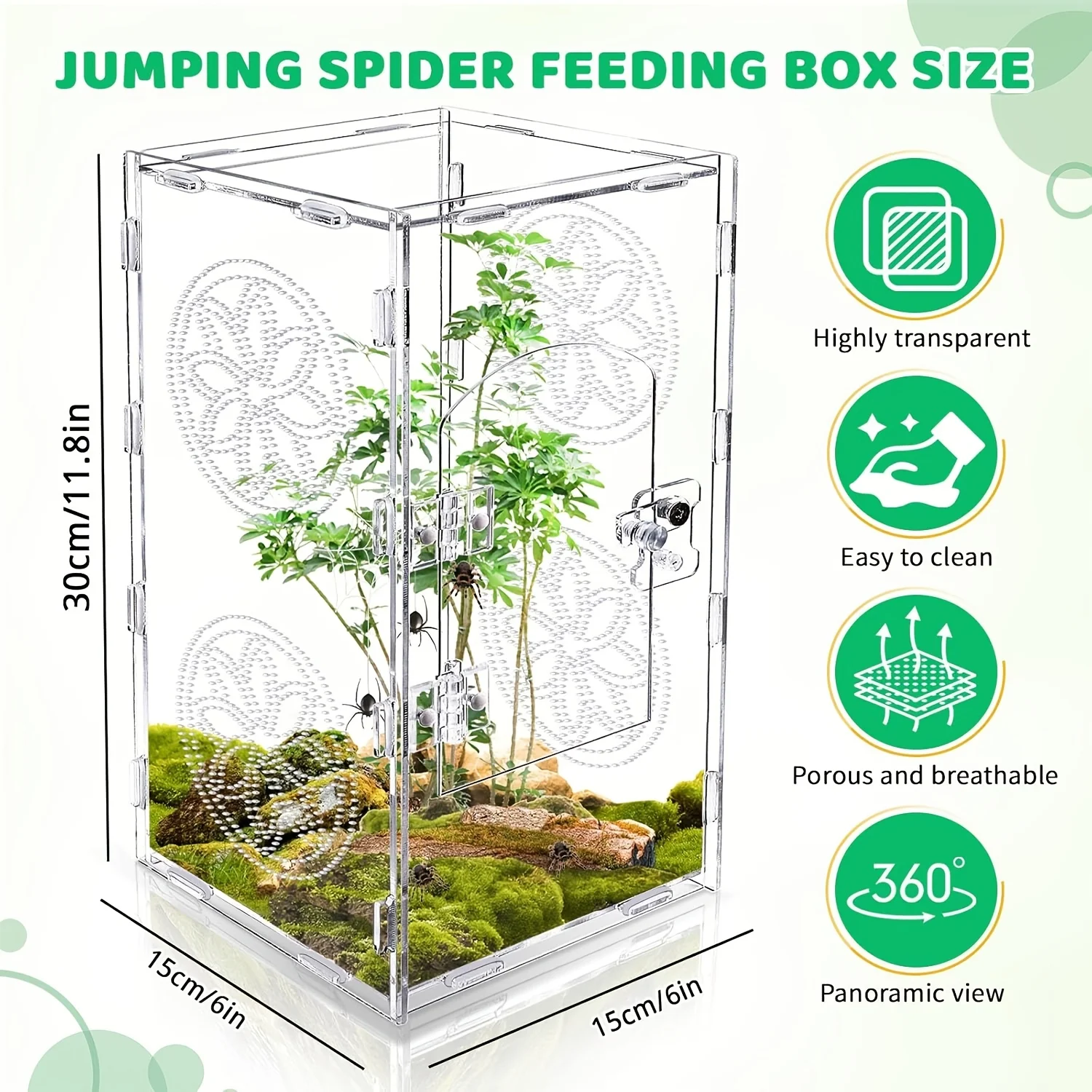 1 Piece, Does Not Include Decorations, Acrylic Pet Box, Spider Lizard Animal Box, Large Transparent Ecological Tank, Transparent Acrylic Breeding Box