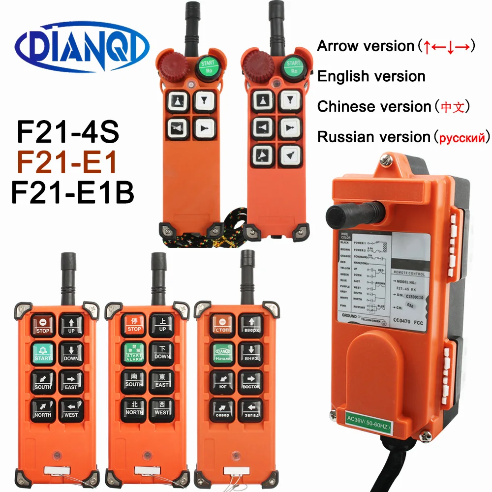 12V 24V Wireless Industrial remote controller switches Hoist radio Control Crane switch F21-4S F21-E1 F21-E1B AC220V 380V 110V