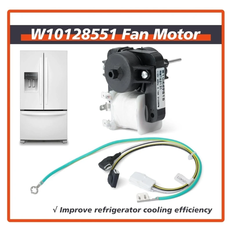 0XLD Refrigerator Cooling Fan Motor Replace Evaporator Fan Motor for W10128551 and 8170894 Fridge Radiator Freezer Parts