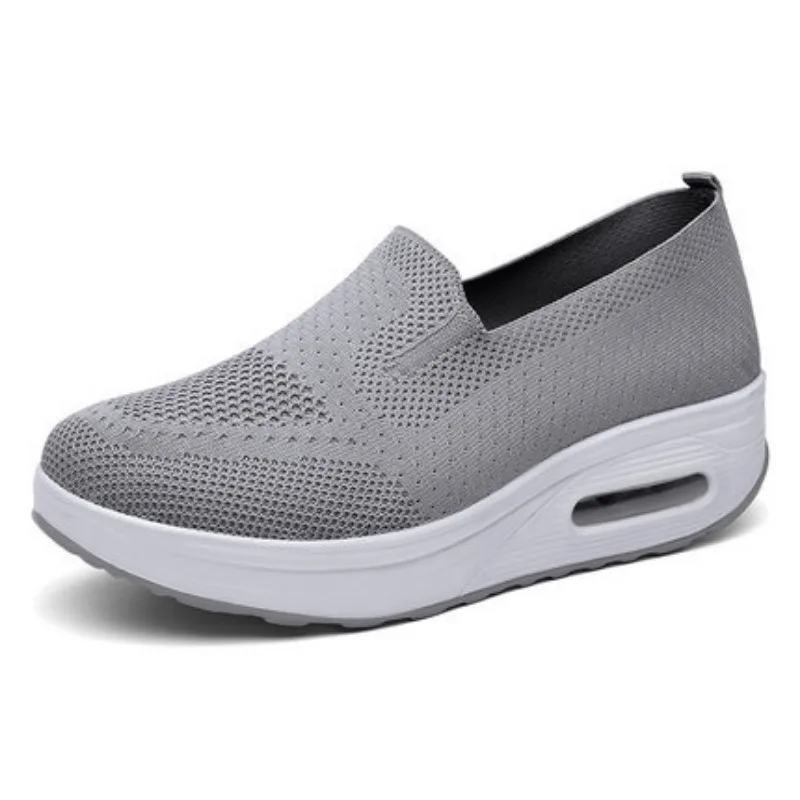 Chaussures de marche et de tennis en maille à coussin d\'air léger pour femmes, baskets à plateforme commandées, chaussures de sport décontractées,