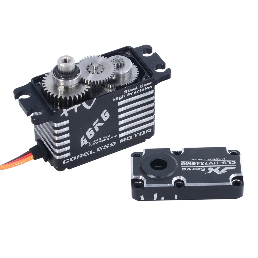 JX CLS-HV7346MG 7.4V 46kg Bezrdzeniowy, precyzyjny serwo z pełnym CNC, zębatkami stalowymi, do samochodów RC, crawlerów, łodzi i robotów.
