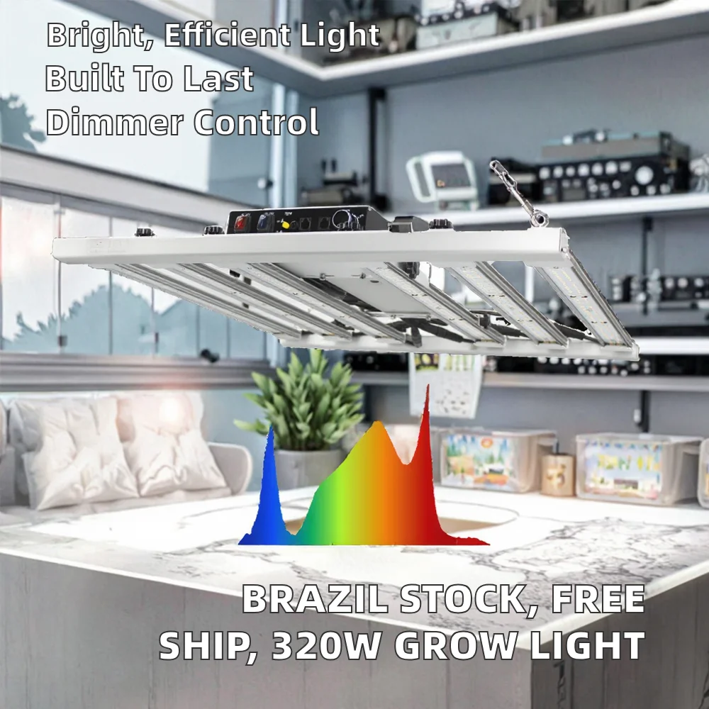3000K Full Spectrum 320W 6bars LM301H EVO Led Grow Light Bars with UV IR Switch Control Bloom 7-Year Warranty