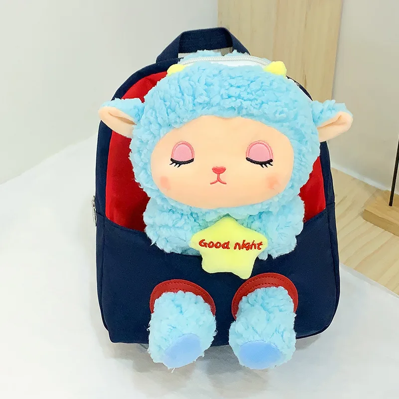 Novo dos desenhos animados de ovelhas crianças mochila leve backpck independente saco de pelúcia mochila menina pequenos sacos de escola do jardim infância