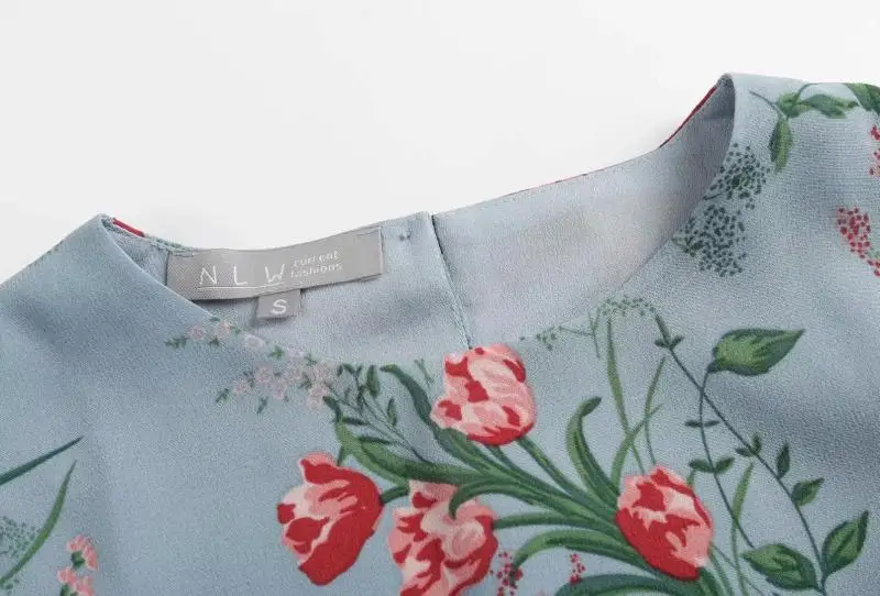 Street Sle taille moyenne Dr juillet WMDR Tagl rond Ne imprimé t-shirt quart Sve femme Faion automne Collection