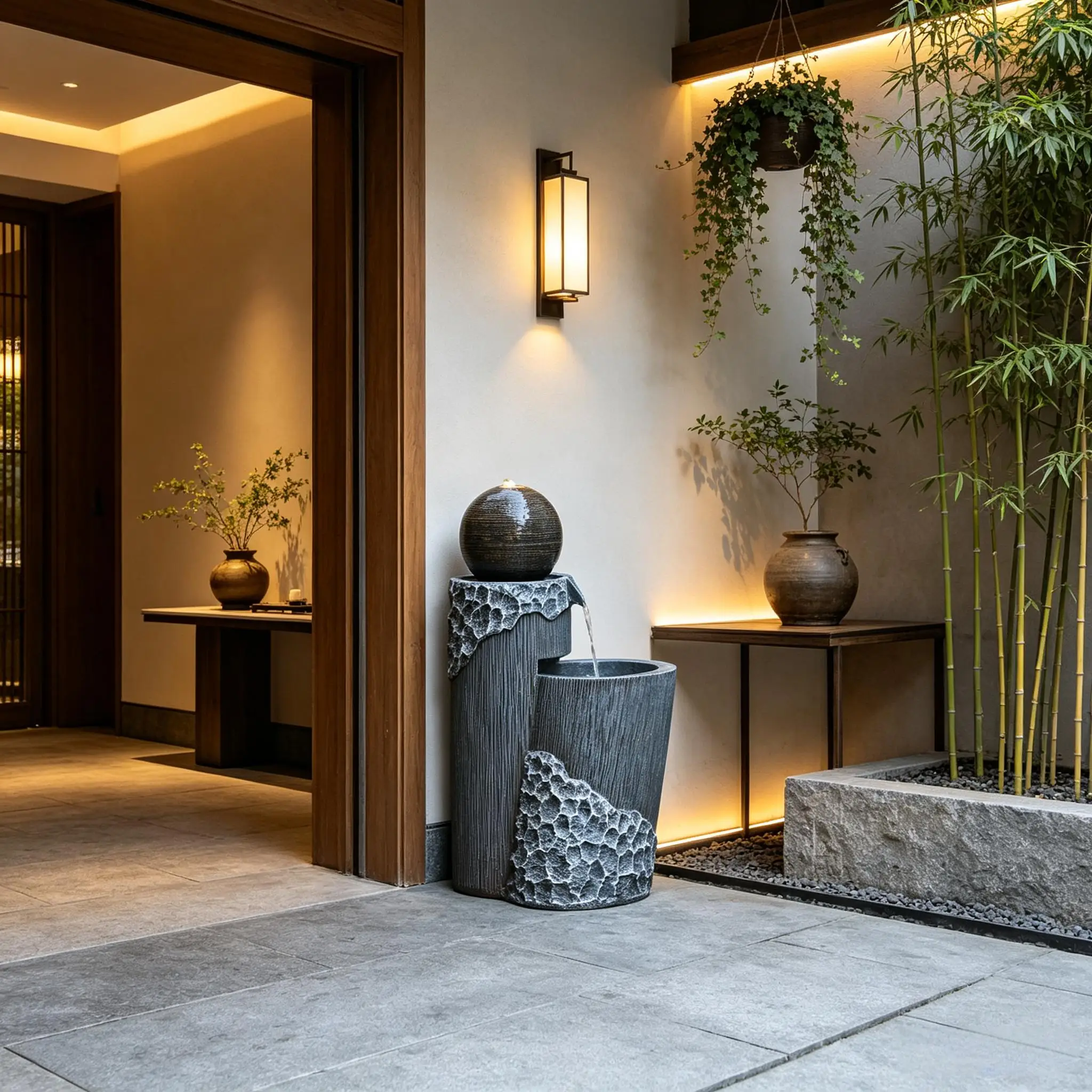 Floor Fountain Waterfall Table - Home Office Feng Shui 评论和价格