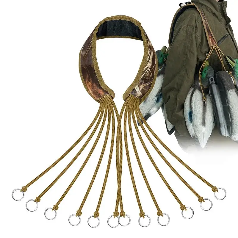 Duck Lanyard For Birds Duck Strap Carrier With 12 Drops Slip Rings Game Strap Waterfowl Hunting Accessories Duck Stringer Duck