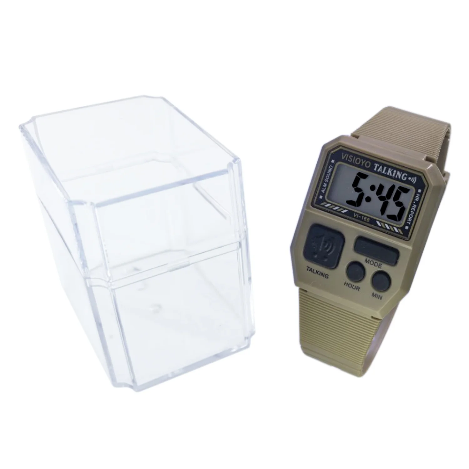 ساعة ناطقة إيطالية للمكفوفين وضعاع البصر، مع توقيت/إنذار مدفون، لكبار السن ومستخدمين منخفض الرؤية VI-168(TI) #1